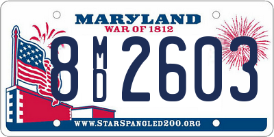 MD license plate 8MD2603