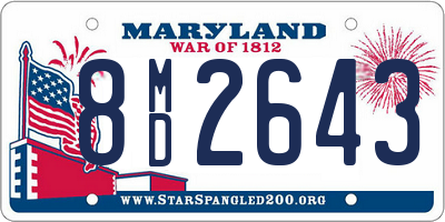 MD license plate 8MD2643