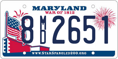 MD license plate 8MD2651