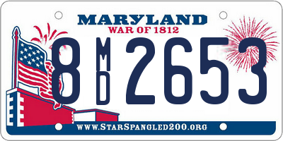 MD license plate 8MD2653