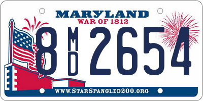 MD license plate 8MD2654