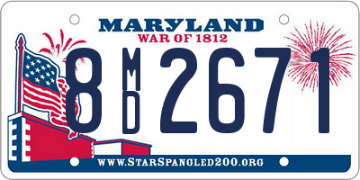 MD license plate 8MD2671