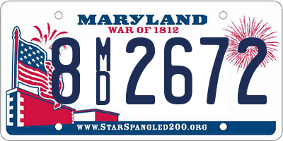 MD license plate 8MD2672