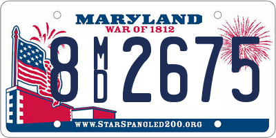 MD license plate 8MD2675