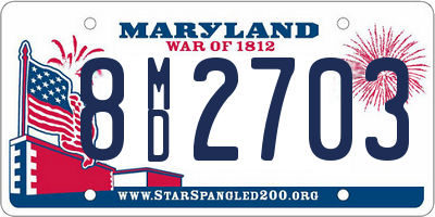 MD license plate 8MD2703