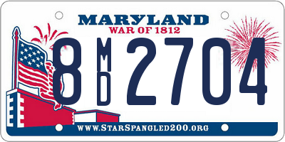 MD license plate 8MD2704