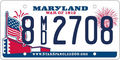 MD license plate 8MD2708