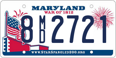 MD license plate 8MD2721