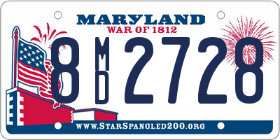 MD license plate 8MD2728