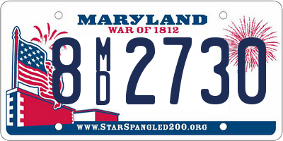 MD license plate 8MD2730