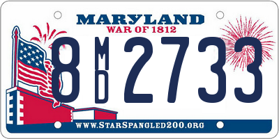 MD license plate 8MD2733