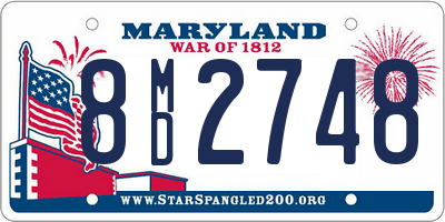 MD license plate 8MD2748