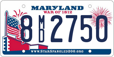 MD license plate 8MD2750