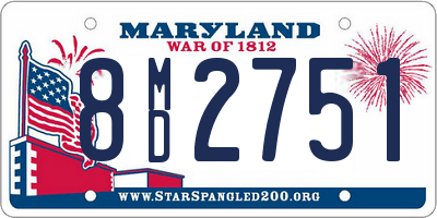 MD license plate 8MD2751