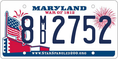 MD license plate 8MD2752