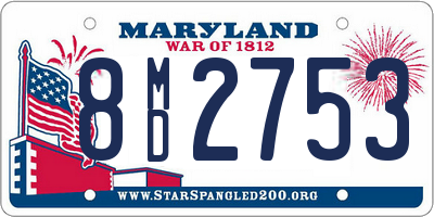 MD license plate 8MD2753