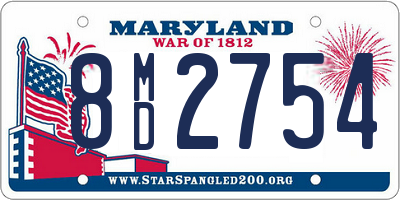 MD license plate 8MD2754