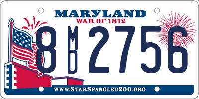 MD license plate 8MD2756