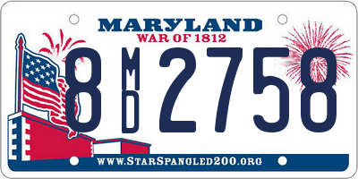 MD license plate 8MD2758