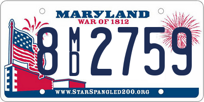 MD license plate 8MD2759