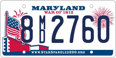 MD license plate 8MD2760