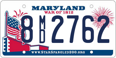 MD license plate 8MD2762