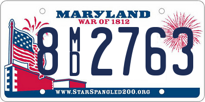 MD license plate 8MD2763