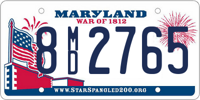 MD license plate 8MD2765