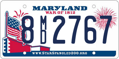 MD license plate 8MD2767