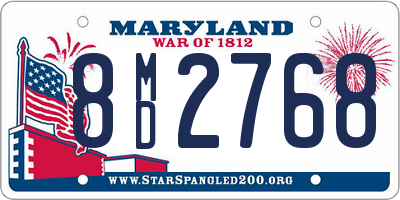 MD license plate 8MD2768