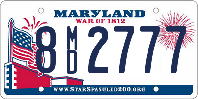 MD license plate 8MD2777