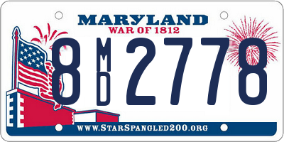 MD license plate 8MD2778