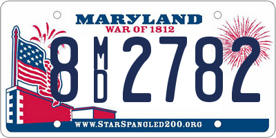 MD license plate 8MD2782