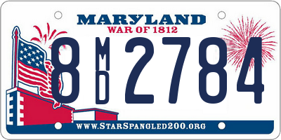 MD license plate 8MD2784