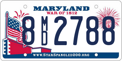 MD license plate 8MD2788