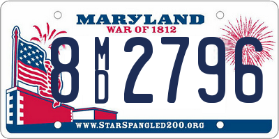 MD license plate 8MD2796