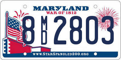 MD license plate 8MD2803