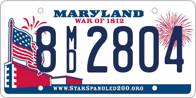 MD license plate 8MD2804