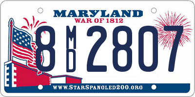 MD license plate 8MD2807