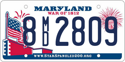 MD license plate 8MD2809