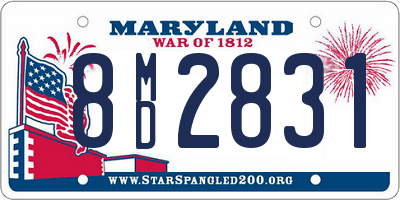 MD license plate 8MD2831