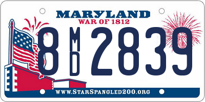 MD license plate 8MD2839