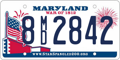 MD license plate 8MD2842