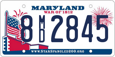 MD license plate 8MD2845