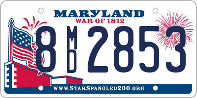 MD license plate 8MD2853