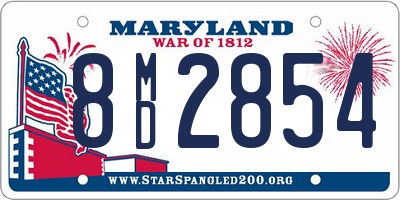 MD license plate 8MD2854