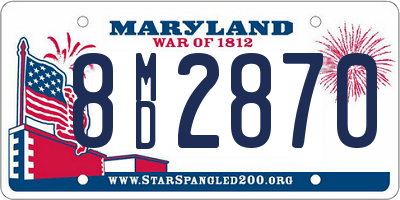 MD license plate 8MD2870