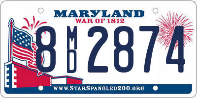 MD license plate 8MD2874