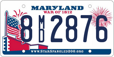 MD license plate 8MD2876