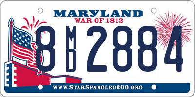 MD license plate 8MD2884